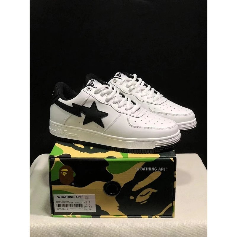 BAPE STA Low Top Sneakers low-top White Grey - Style 16