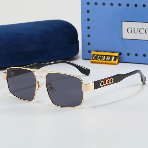 Gucci Blue Tinted Lens Square Sunglasses, Polished Frame Style 20