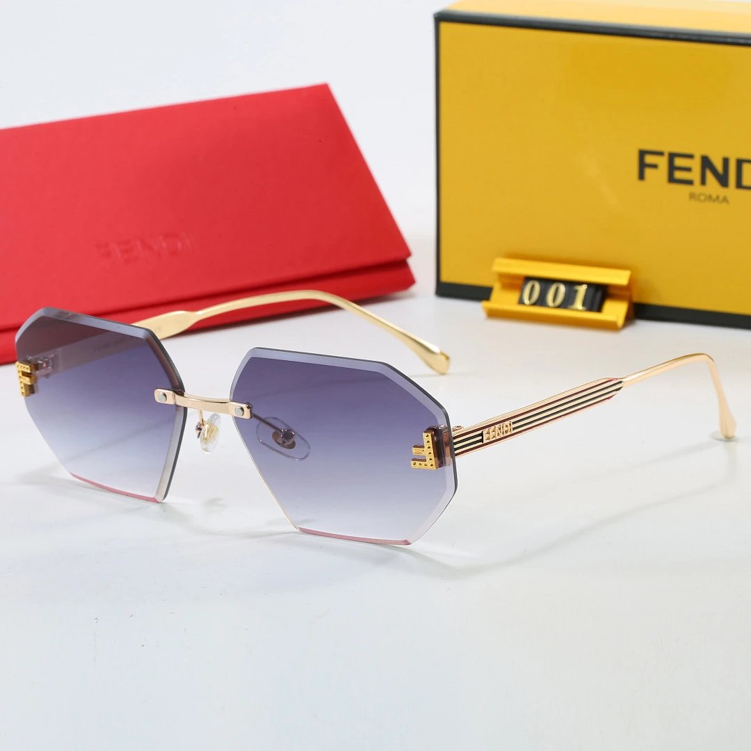 Fendi Brown Tinted Lens Square Sunglasses, Polished Frame Style 07