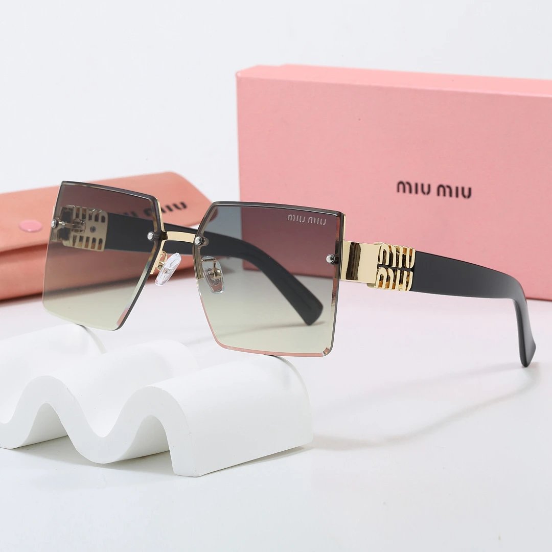 Miu Miu Tinted Lens Square Sunglasses, Polished Frame Style 08