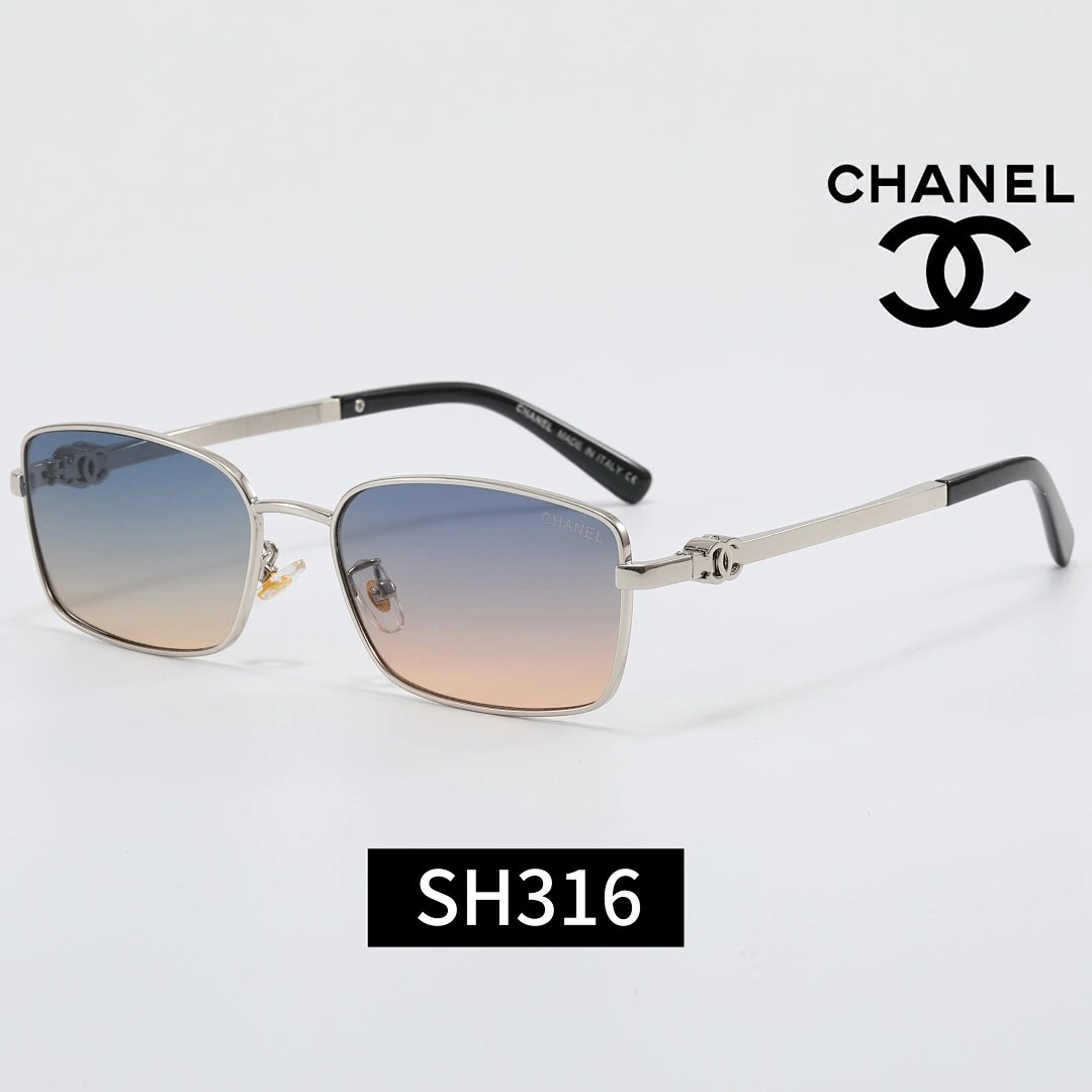 Chanel Black Tinted Lens Designer Sunglasses, Polished Frame Style 03