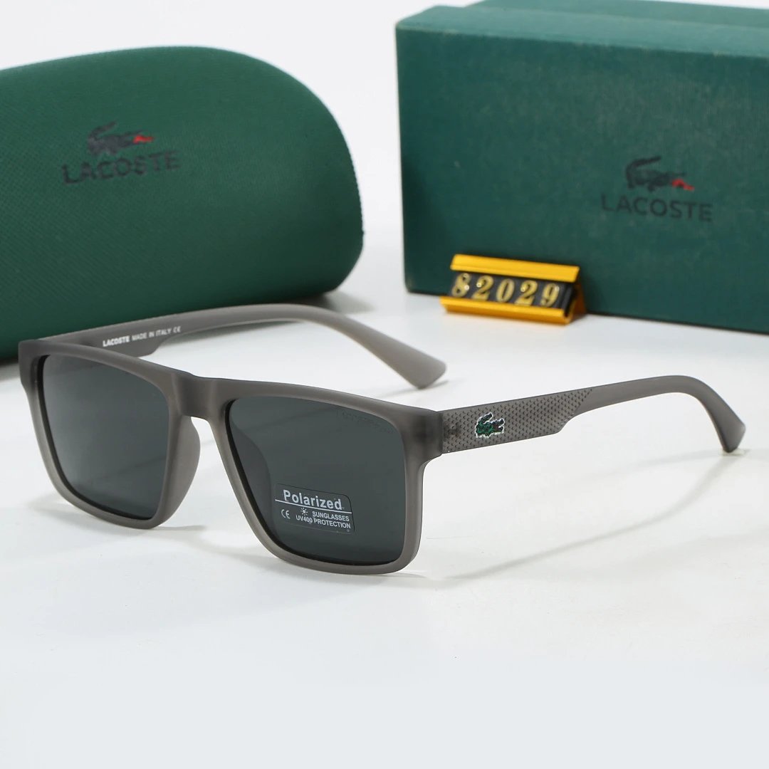 Lacoste Green Tinted Lens Square Sunglasses, Polished Frame Style 06
