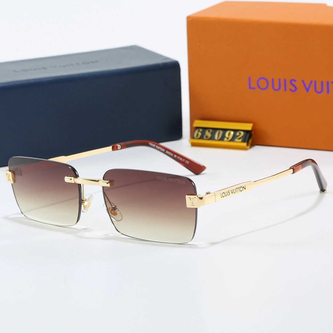 Louis Vuitton Brown Tinted Lens Designer Sunglasses, Polished Frame Style 03