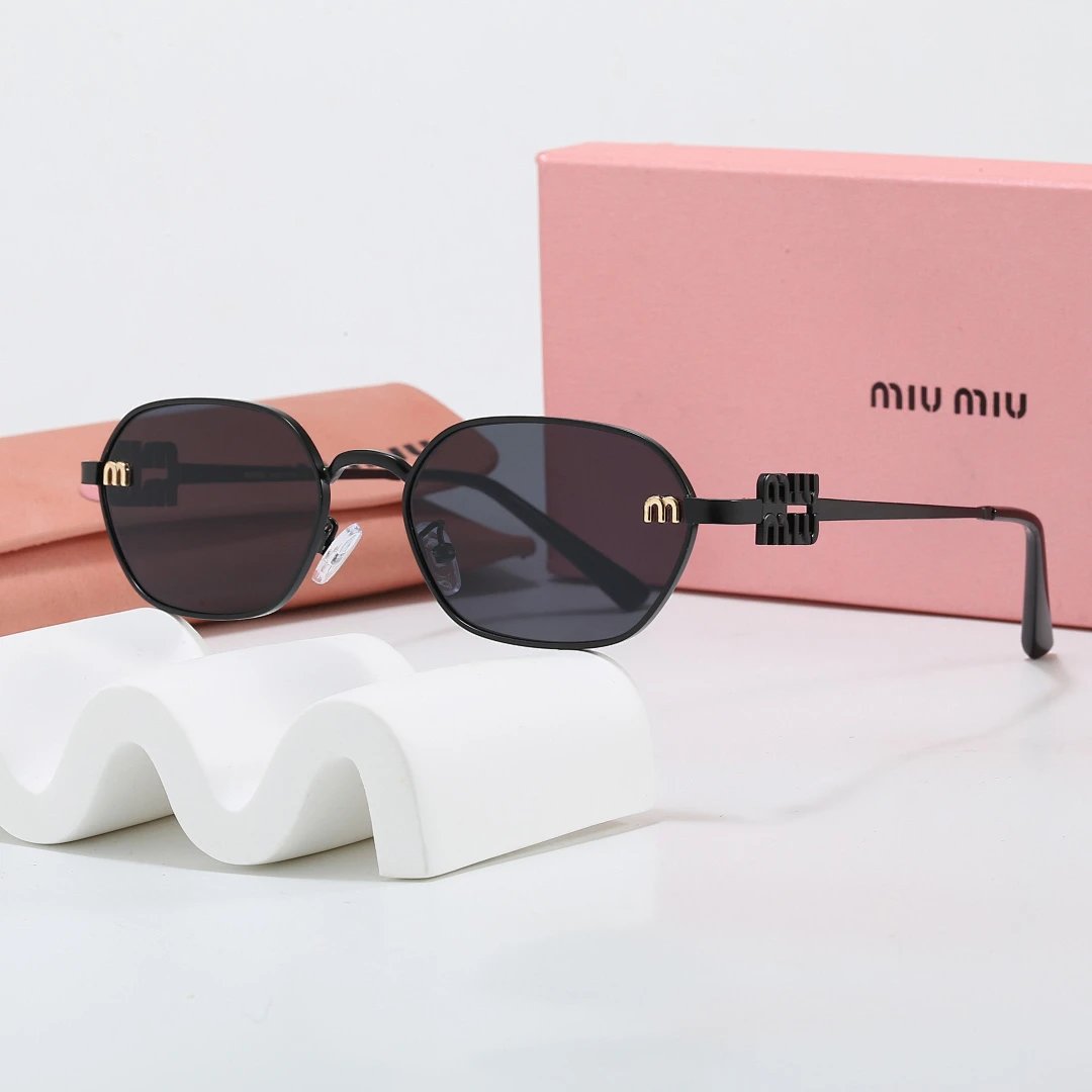 Miu Miu Black Tinted Lens Square Sunglasses, Polished Frame Style 21