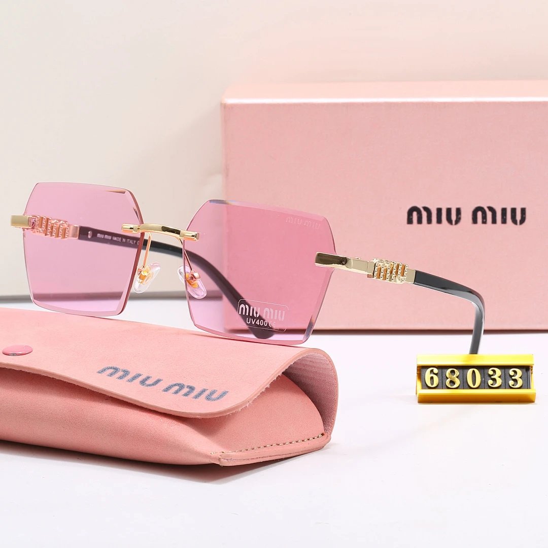 Miu Miu Brown Tinted Lens Square Sunglasses, Polished Frame Style 30