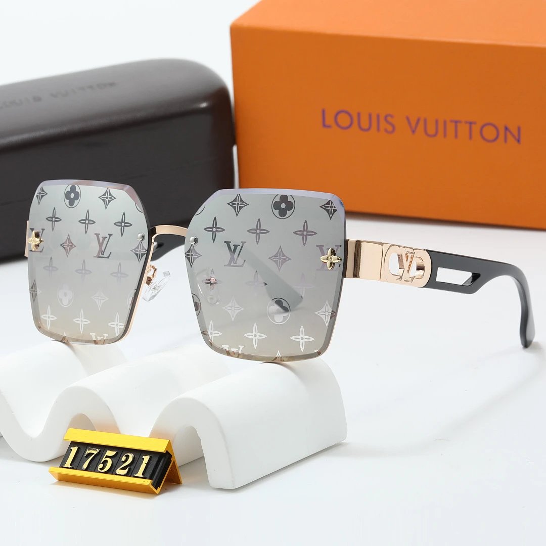 Louis Vuitton Brown Tinted Lens Square Sunglasses, Polished Frame Style 26