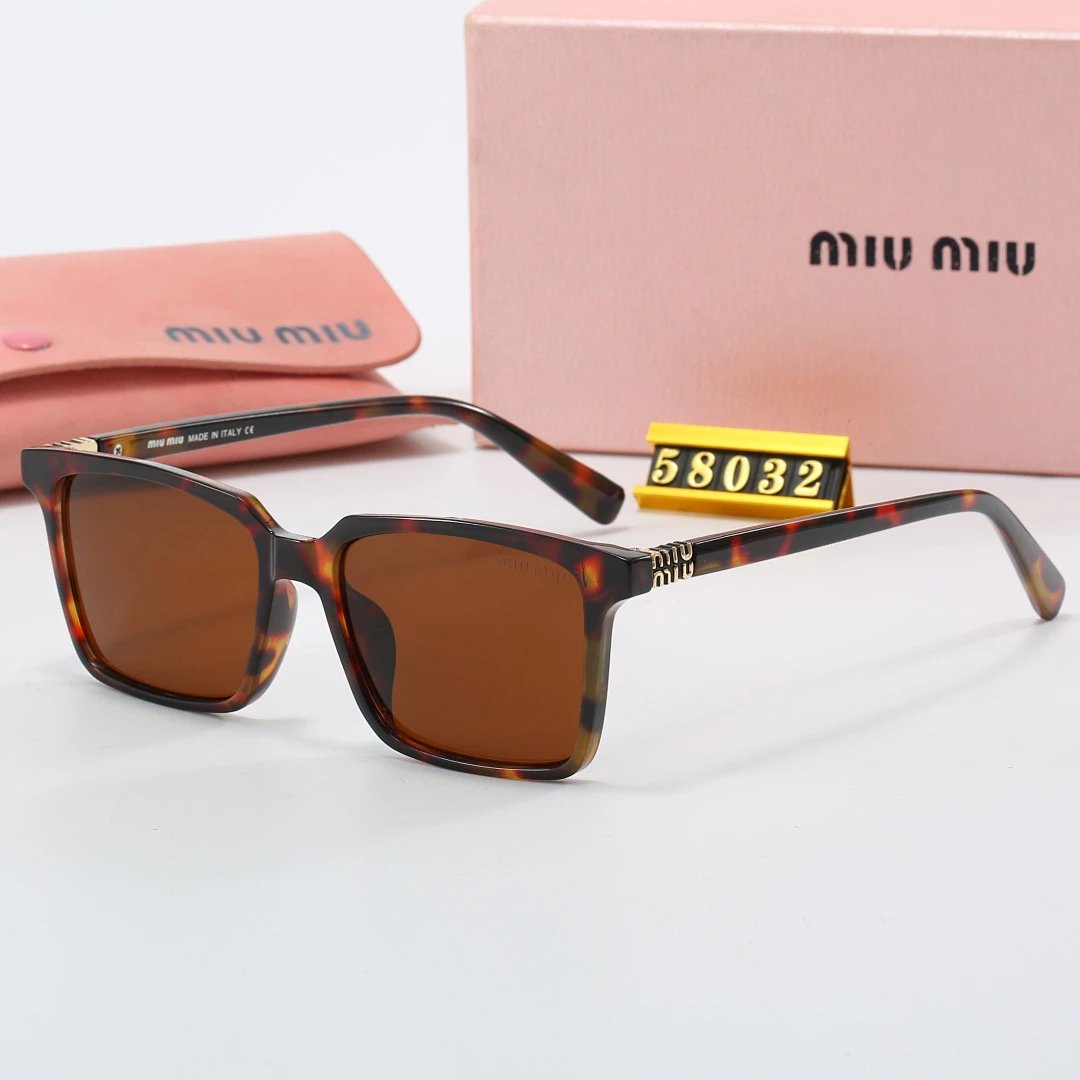 Miu Miu Tinted Lens Square Sunglasses, Polished Frame Style 33