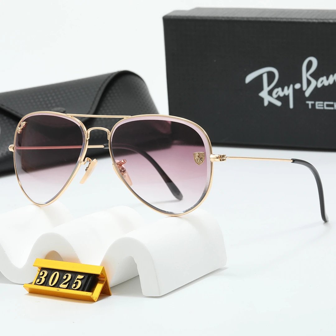 Ray-Ban Black Tinted Lens Metal Frame Sunglasses, Classic Style 08