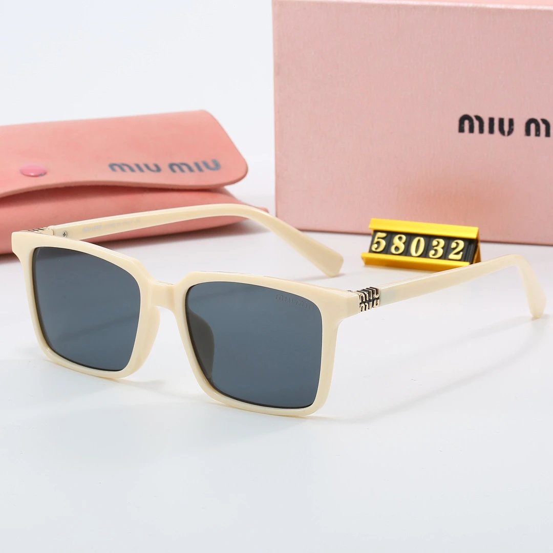 Miu Miu Gray Tinted Lens Square Sunglasses, Polished Frame Style 29