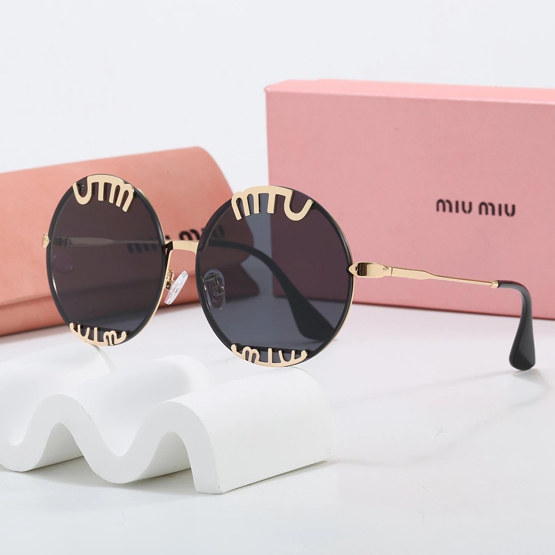 Miu Miu Black Tinted Lens Square Sunglasses, Polished Frame Style 06