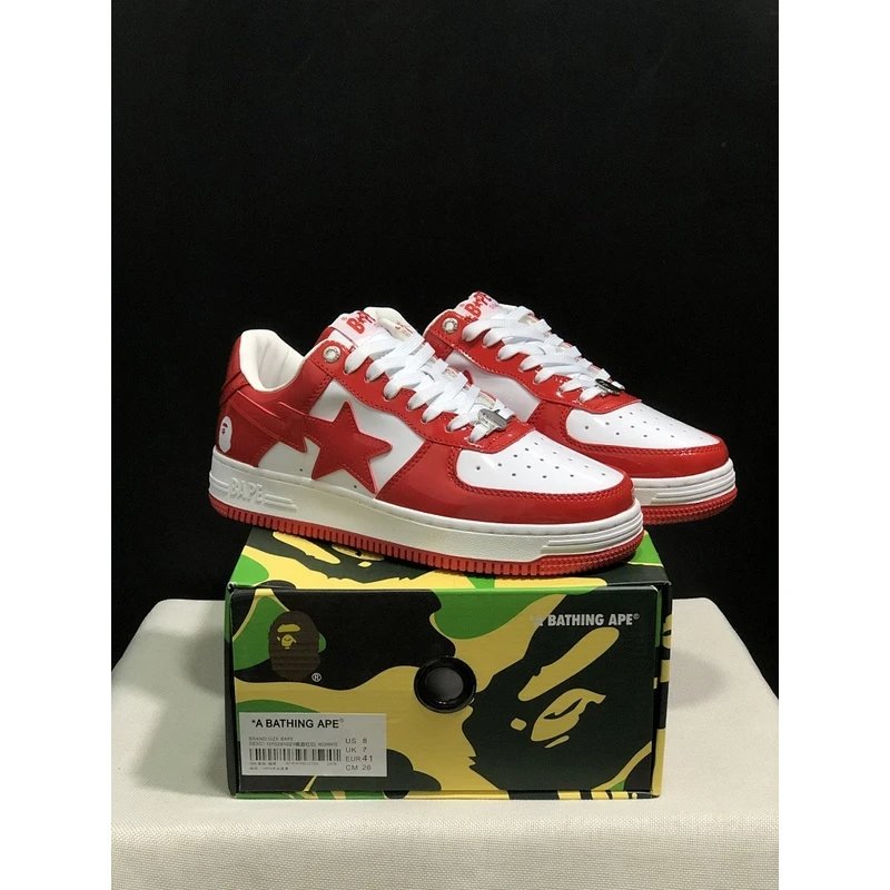 BAPE STA Low Top Sneakers low-top Red - Style 23