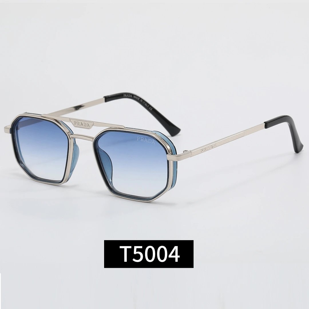 Prada Black Tinted Lens Square Sunglasses, Polished Frame Style 22