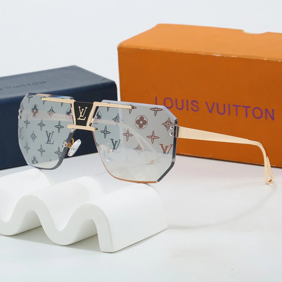 Louis Vuitton Brown Tinted Lens Square Sunglasses, Polished Frame Style 23