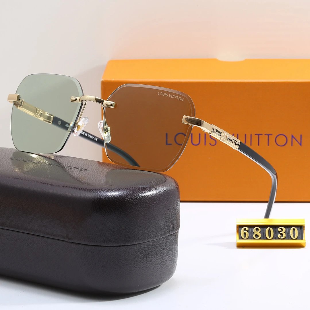 Louis Vuitton Brown Tinted Lens Square Sunglasses, Polished Frame Style 23