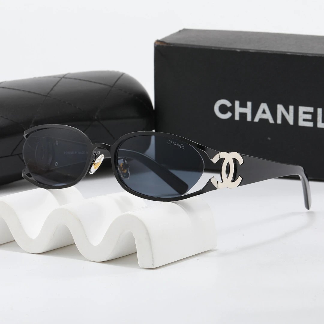 Chanel Black Tinted Lens Square Sunglasses, Polished Frame Style 34