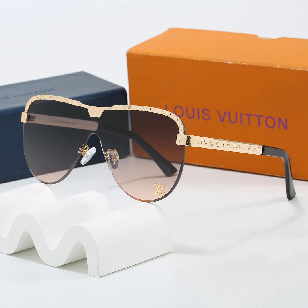 Louis Vuitton Brown Tinted Lens Square Sunglasses, Polished Frame Style 20