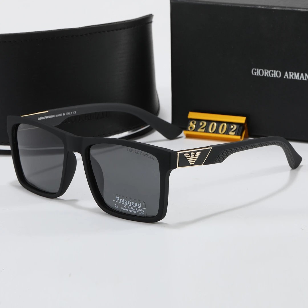 Armani Black Tinted Lens Square Sunglasses, Polished Frame Style 04