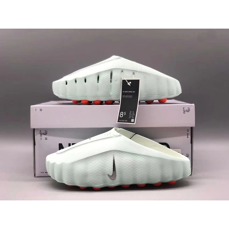 Nike Mind 001 Flyknit QS Slides - Black Orange Gradient Style 09