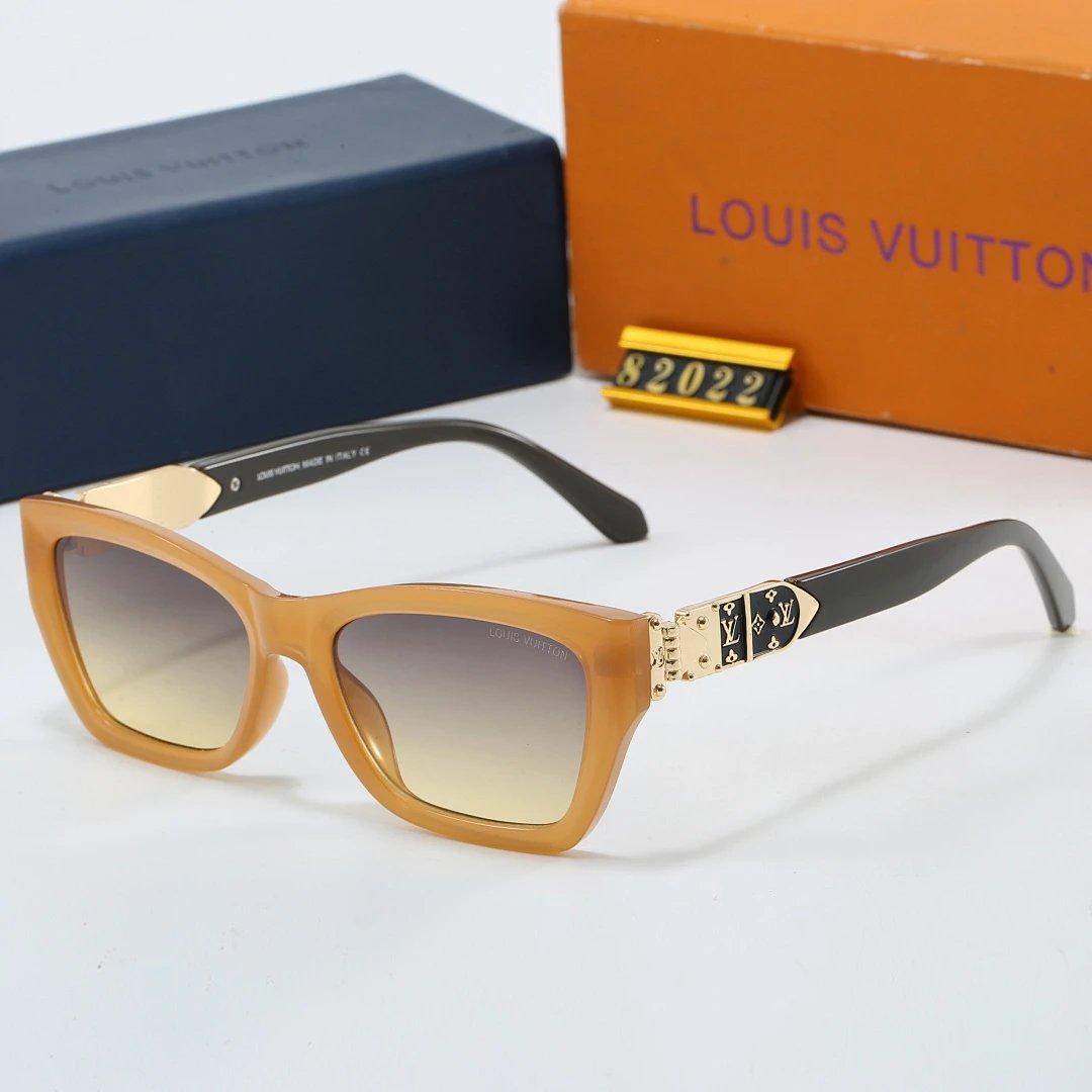 Louis Vuitton Brown Tinted Lens Square Sunglasses, Polished Frame Style 11