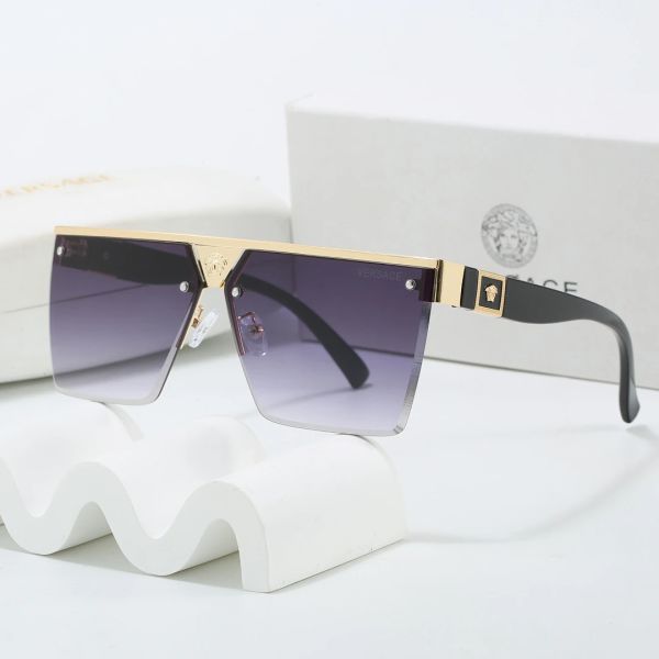 Versace Gray Tinted Lens Square Sunglasses, Polished Frame Style 20