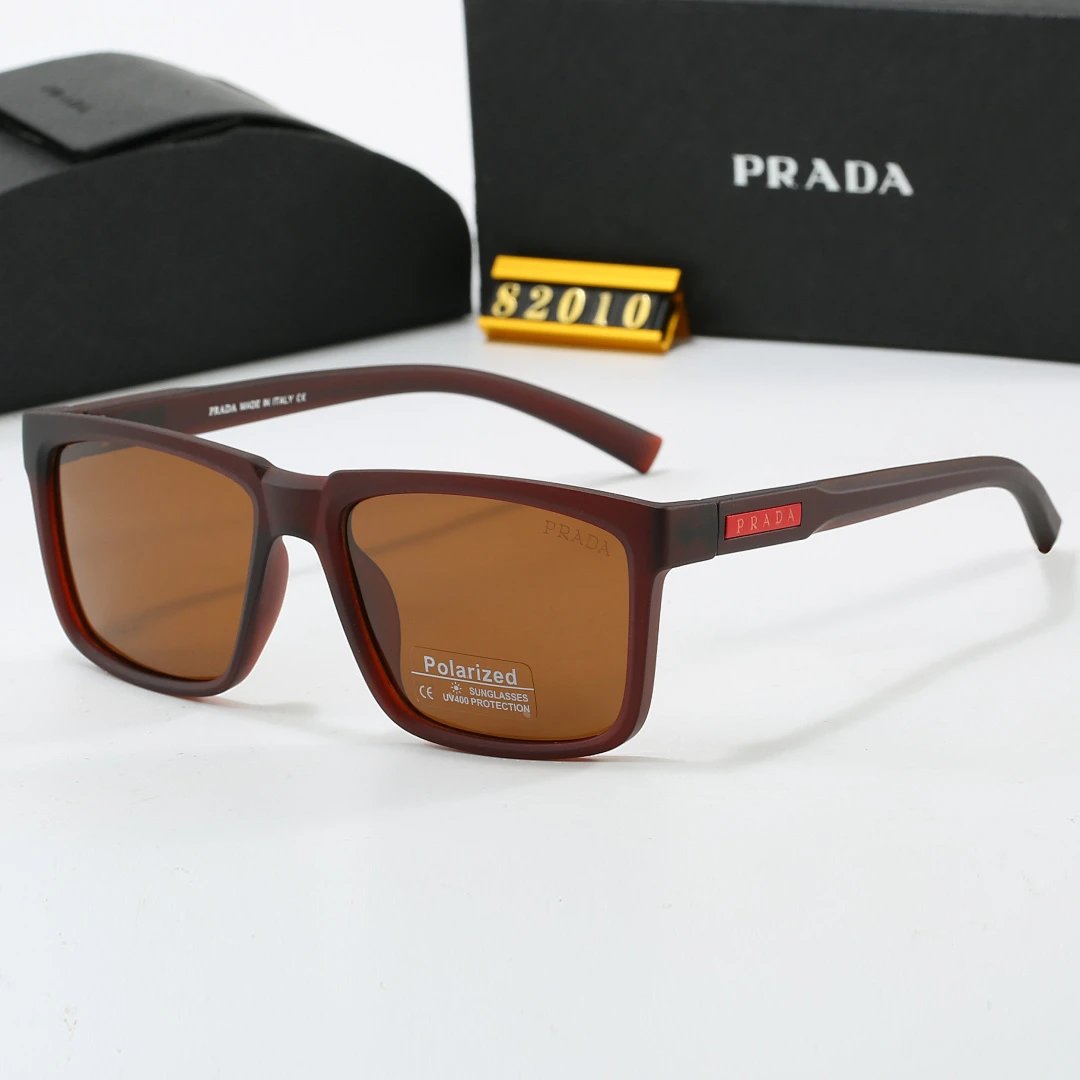 Prada Tinted Lens Square Sunglasses, Polished Frame Style 11