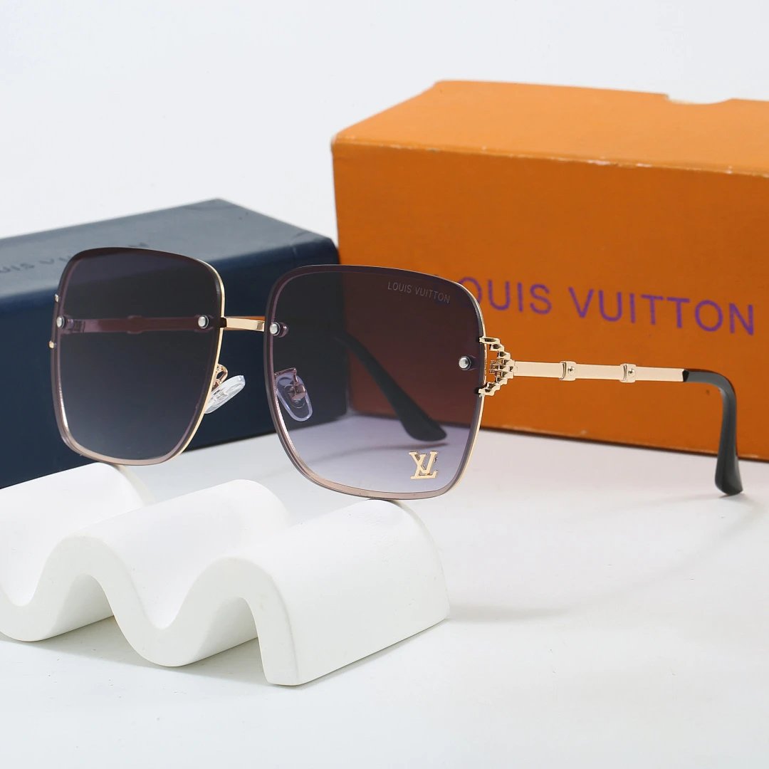 Louis Vuitton Tinted Lens Square Sunglasses, Polished Frame Style 05