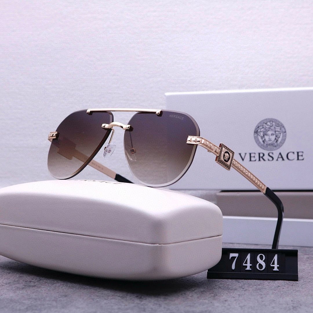 Versace Black Tinted Lens Square Sunglasses, Polished Frame Style 01