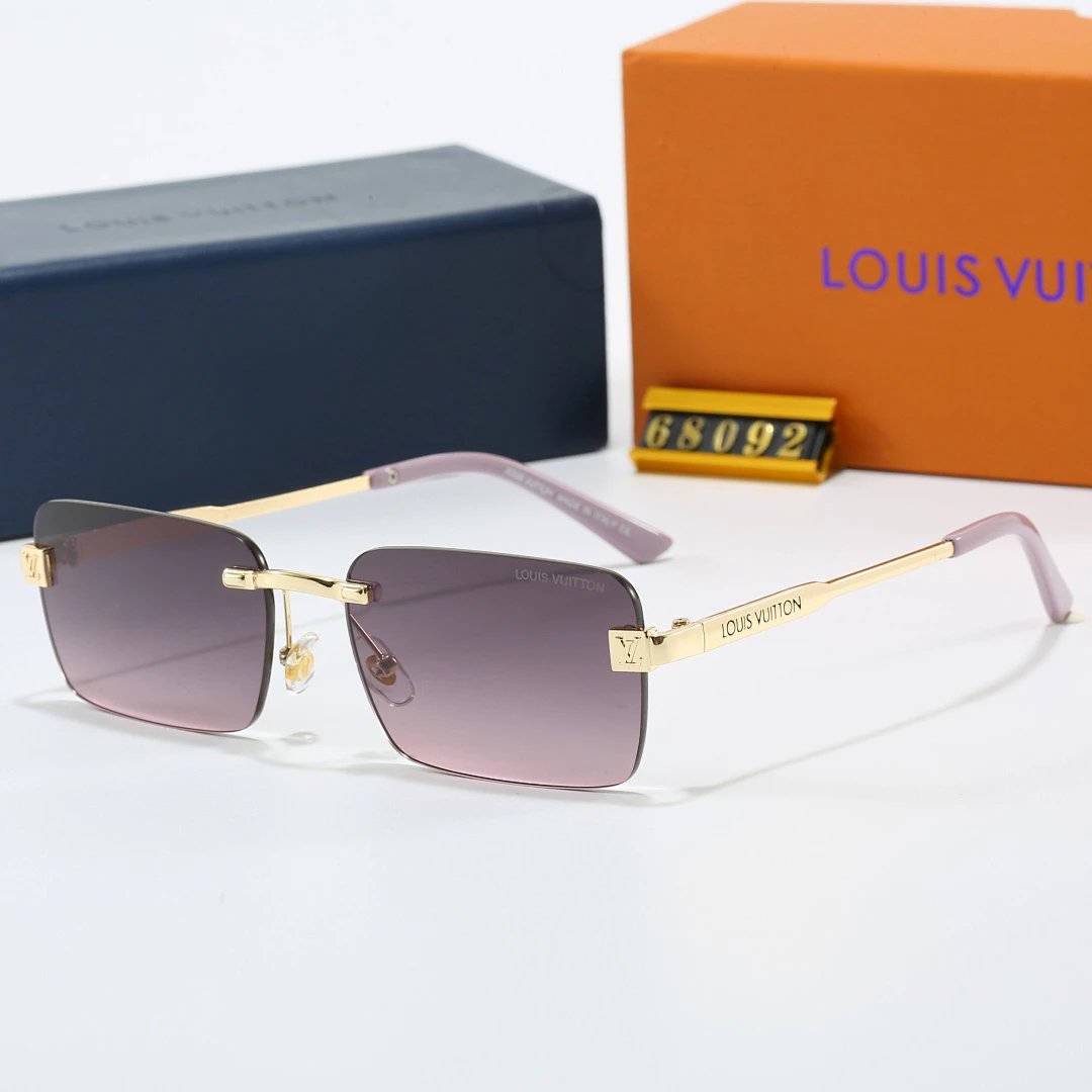 Louis Vuitton Brown Tinted Lens Square Sunglasses, Polished Frame Style 07