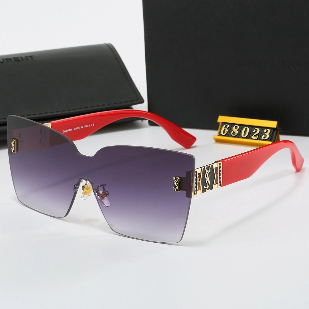 Saint Laurent Tinted Lens Square Sunglasses, Polished Frame Style 01