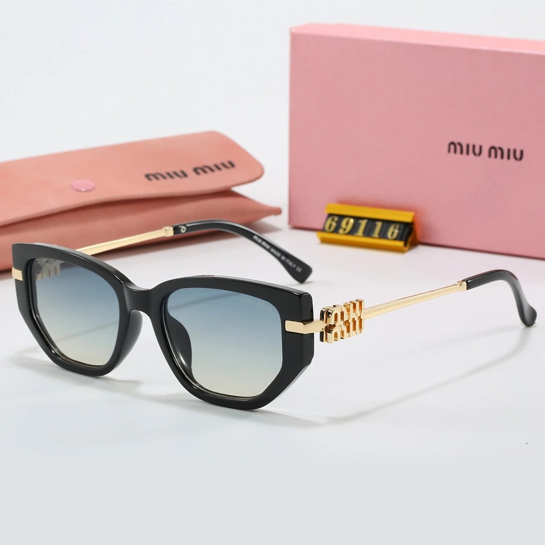 Miu Miu Tinted Lens Square Sunglasses, Polished Frame Style 26