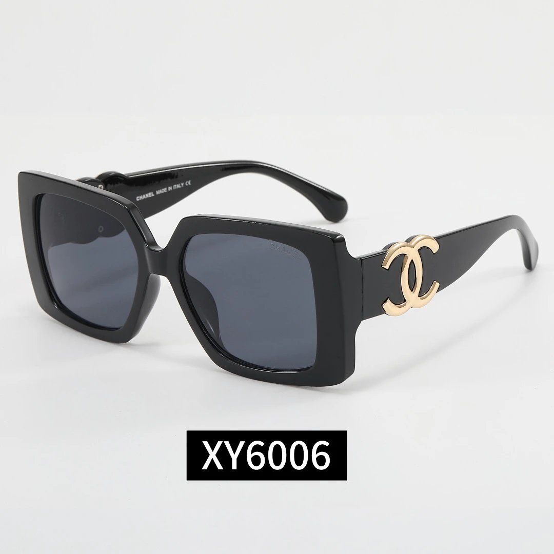 Chanel Black Tinted Lens Square Sunglasses, Polished Frame Style 14