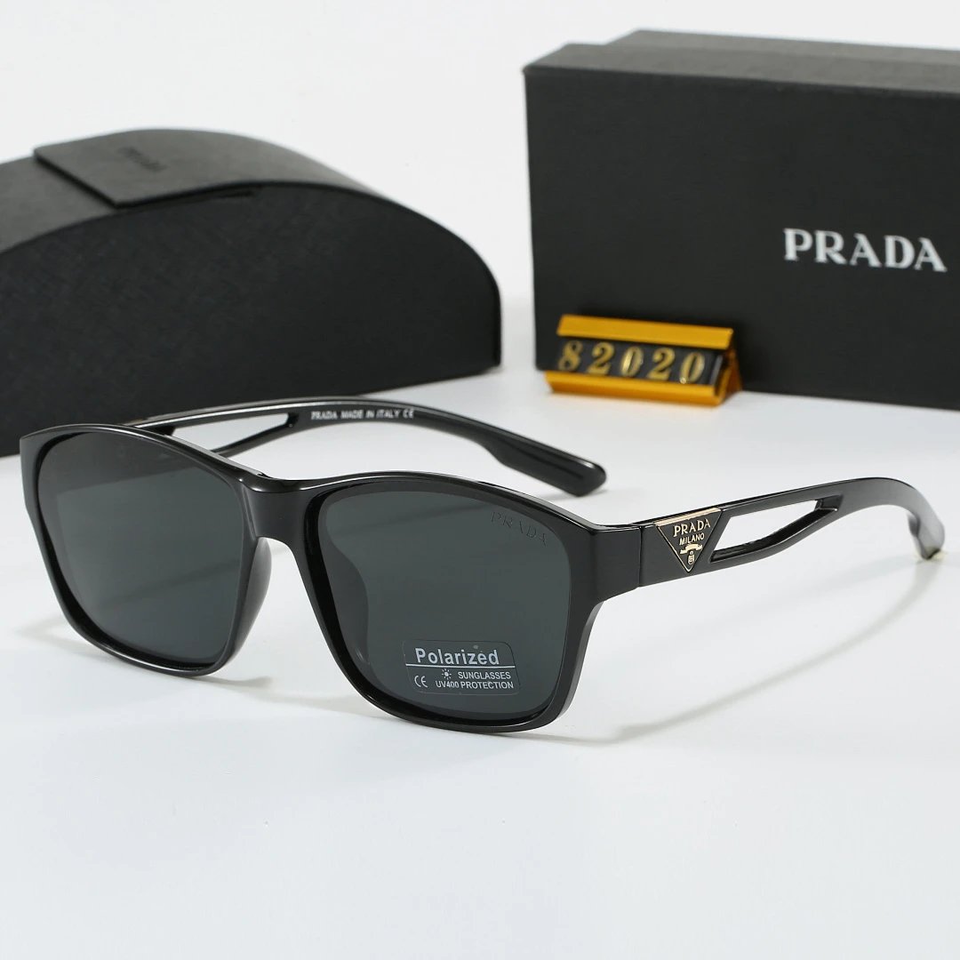 Prada Black Tinted Lens Square Sunglasses, Polished Frame Style 13
