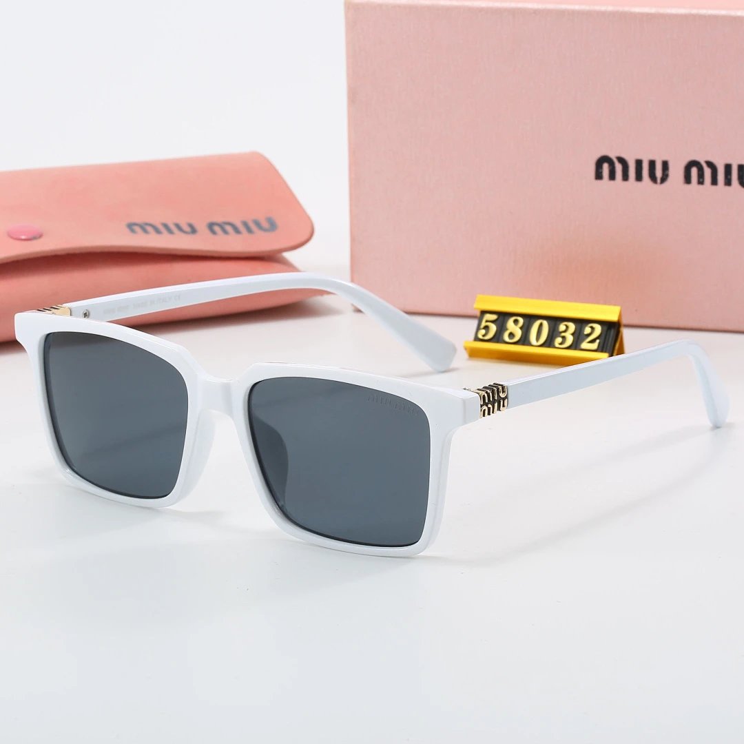 Miu Miu Gray Tinted Lens Square Sunglasses, Polished Frame Style 31