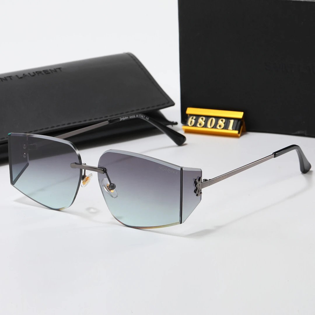 Saint Laurent Black Tinted Lens Square Sunglasses, Polished Frame Style 16