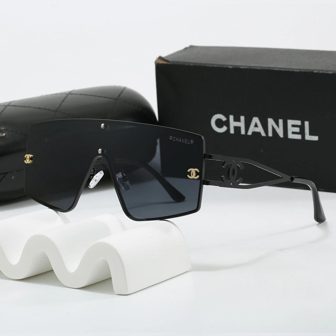 Chanel Black Tinted Lens Square Sunglasses, Polished Frame Style 29