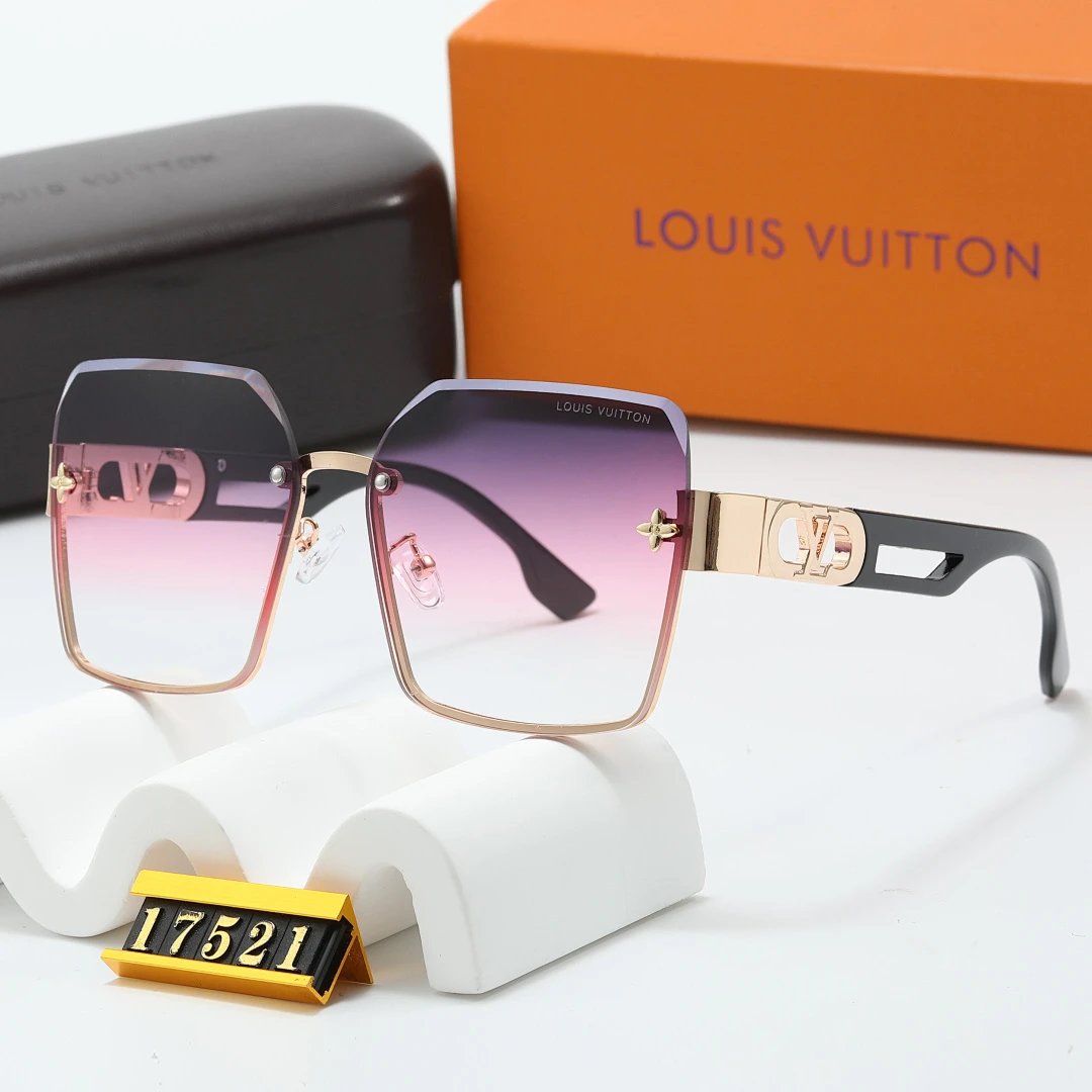 Louis Vuitton Brown Tinted Lens Square Sunglasses, Polished Frame Style 27