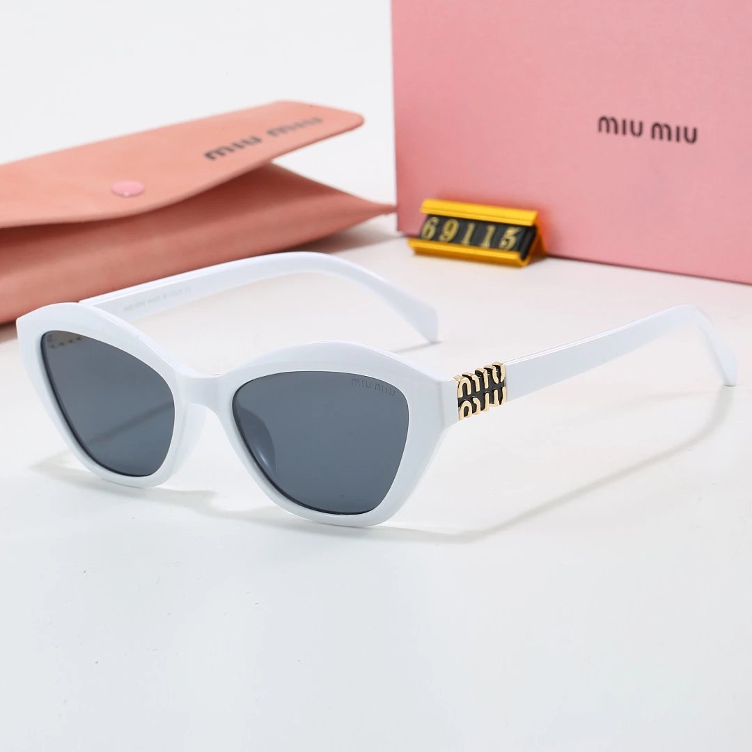 Miu Miu Brown Tinted Lens Square Sunglasses, Polished Frame Style 09