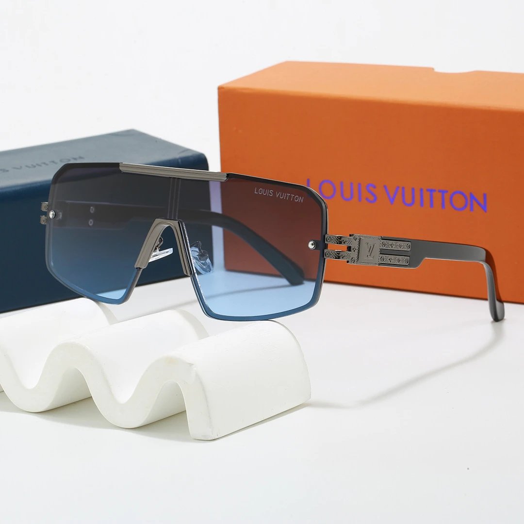Louis Vuitton Brown Tinted Lens Square Sunglasses, Polished Frame Style 22