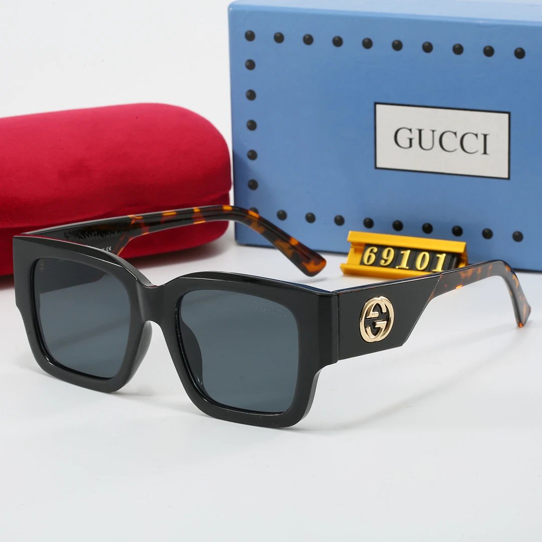 Gucci Gray Tinted Lens Square Sunglasses, Polished Frame Style 08