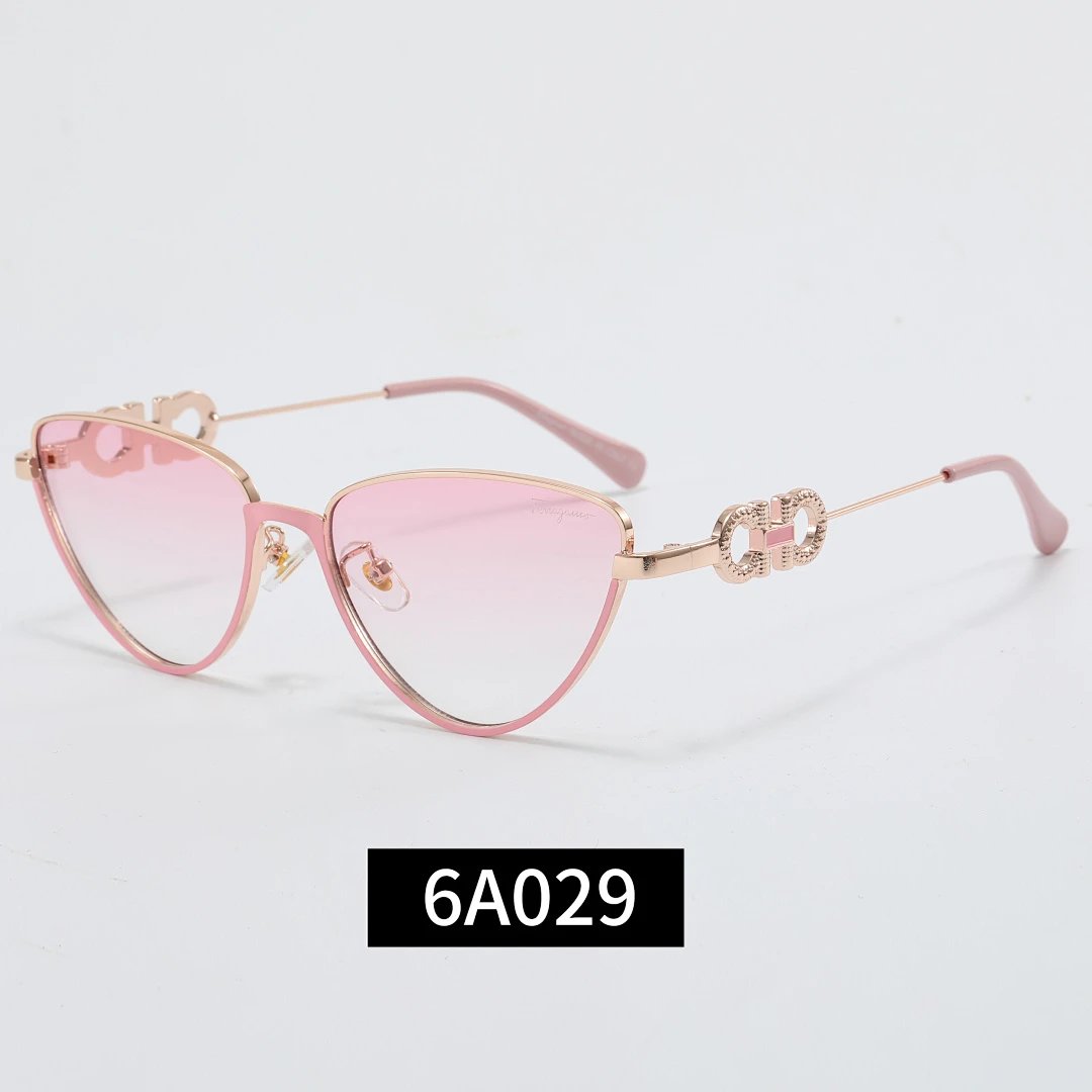 Ferragamo Black Tinted Lens Square Sunglasses, Polished Frame Style 03
