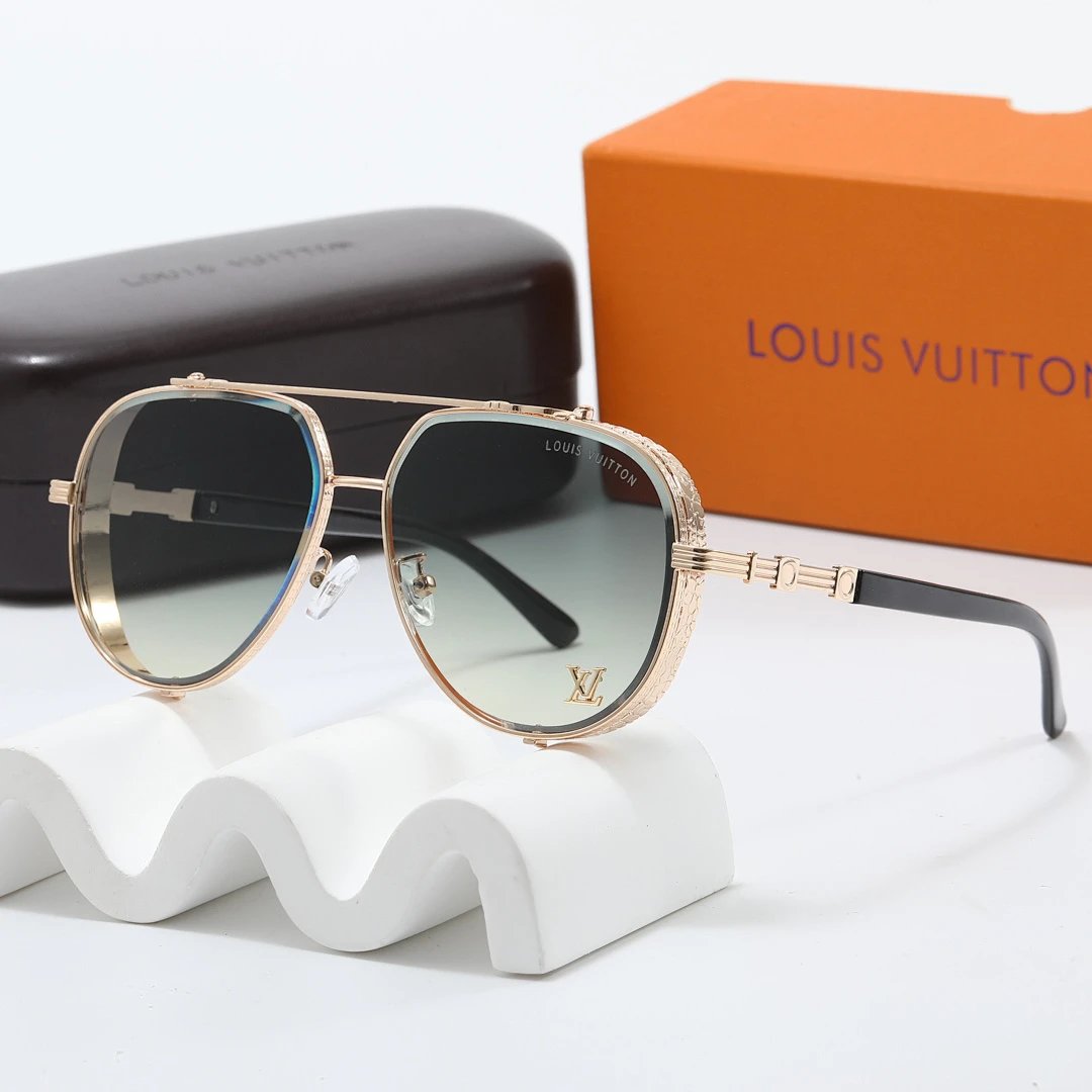 Louis Vuitton Brown Tinted Lens Square Sunglasses, Polished Frame Style 19