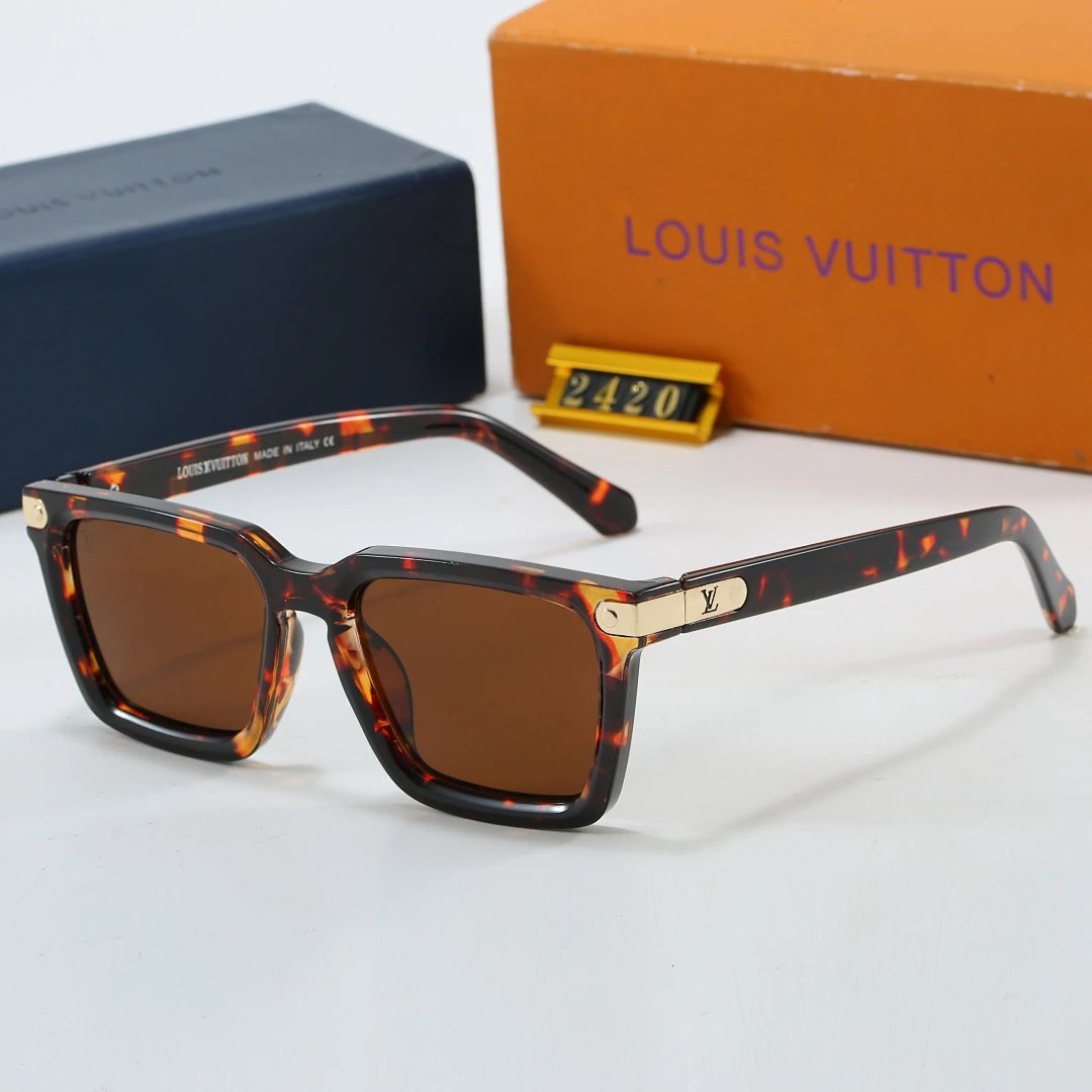 Louis Vuitton Tinted Lens Square Sunglasses, Polished Frame Style 09
