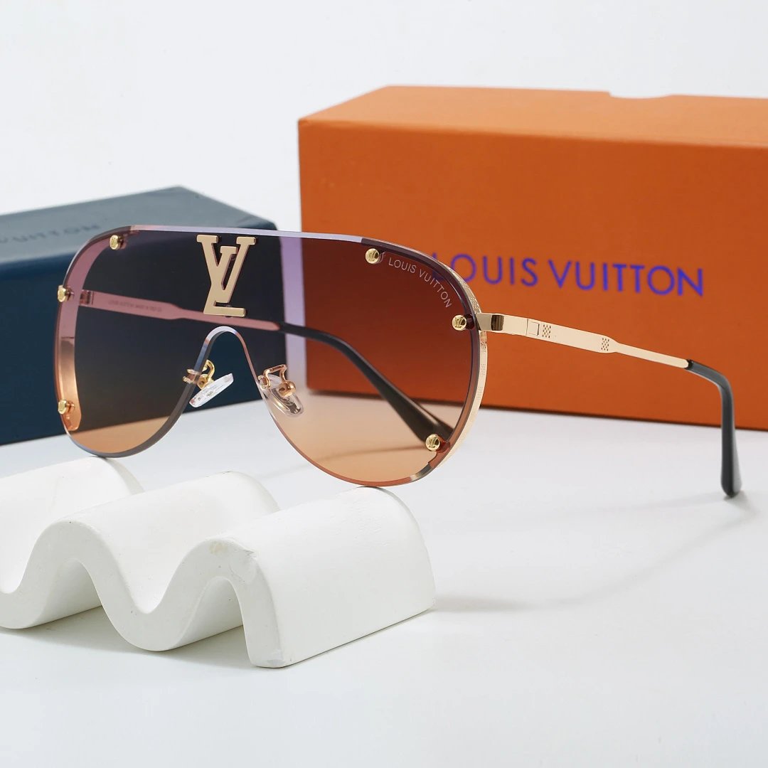 Louis Vuitton Brown Tinted Lens Square Sunglasses, Polished Frame Style 31