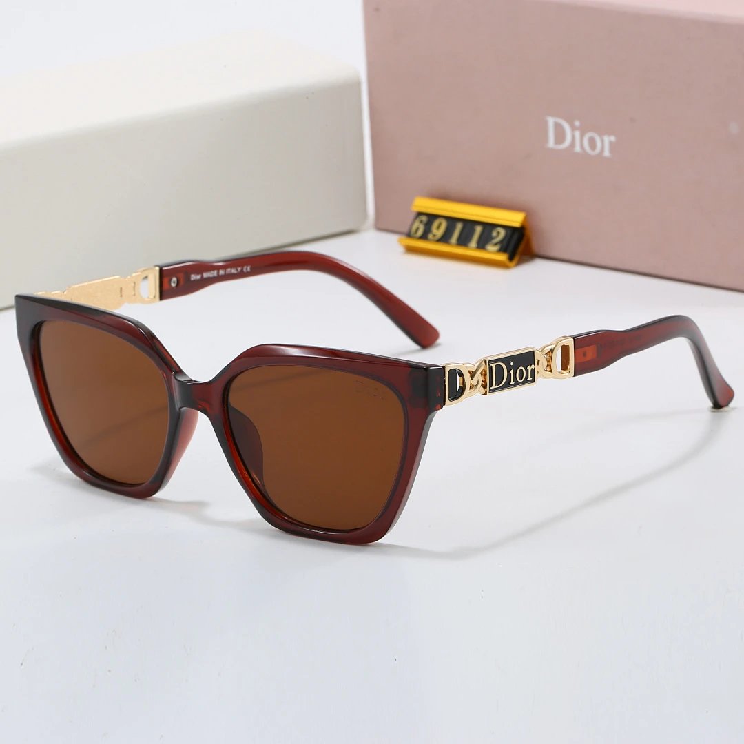 Dior Tinted Lens Square Sunglasses, Polished Frame Style 35