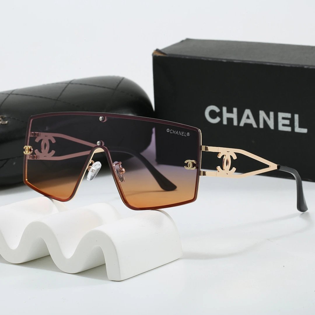 Chanel Black Tinted Lens Square Sunglasses, Polished Frame Style 27