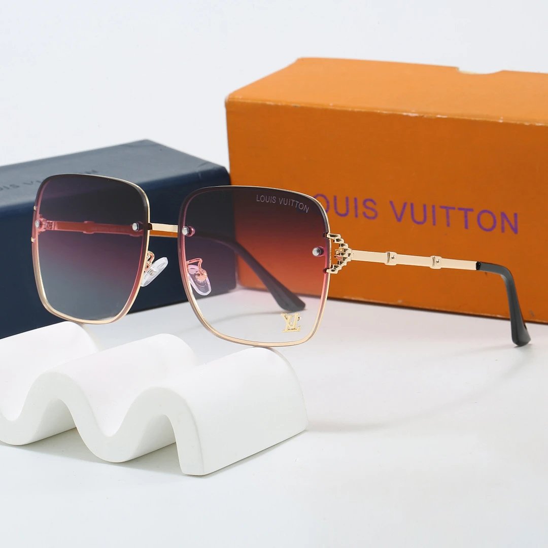 Louis Vuitton Brown Tinted Lens Square Sunglasses, Polished Frame Style 06