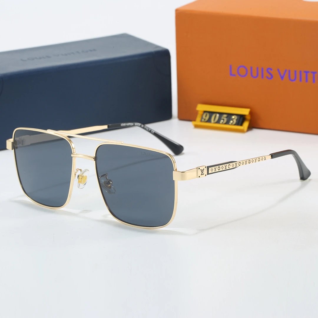 Louis Vuitton Brown Tinted Lens Square Sunglasses, Polished Frame Style 27