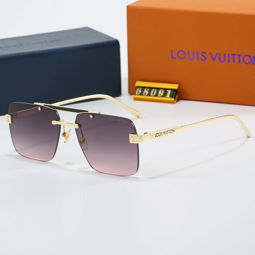 Louis Vuitton Brown Tinted Lens Square Sunglasses, Polished Frame Style 32