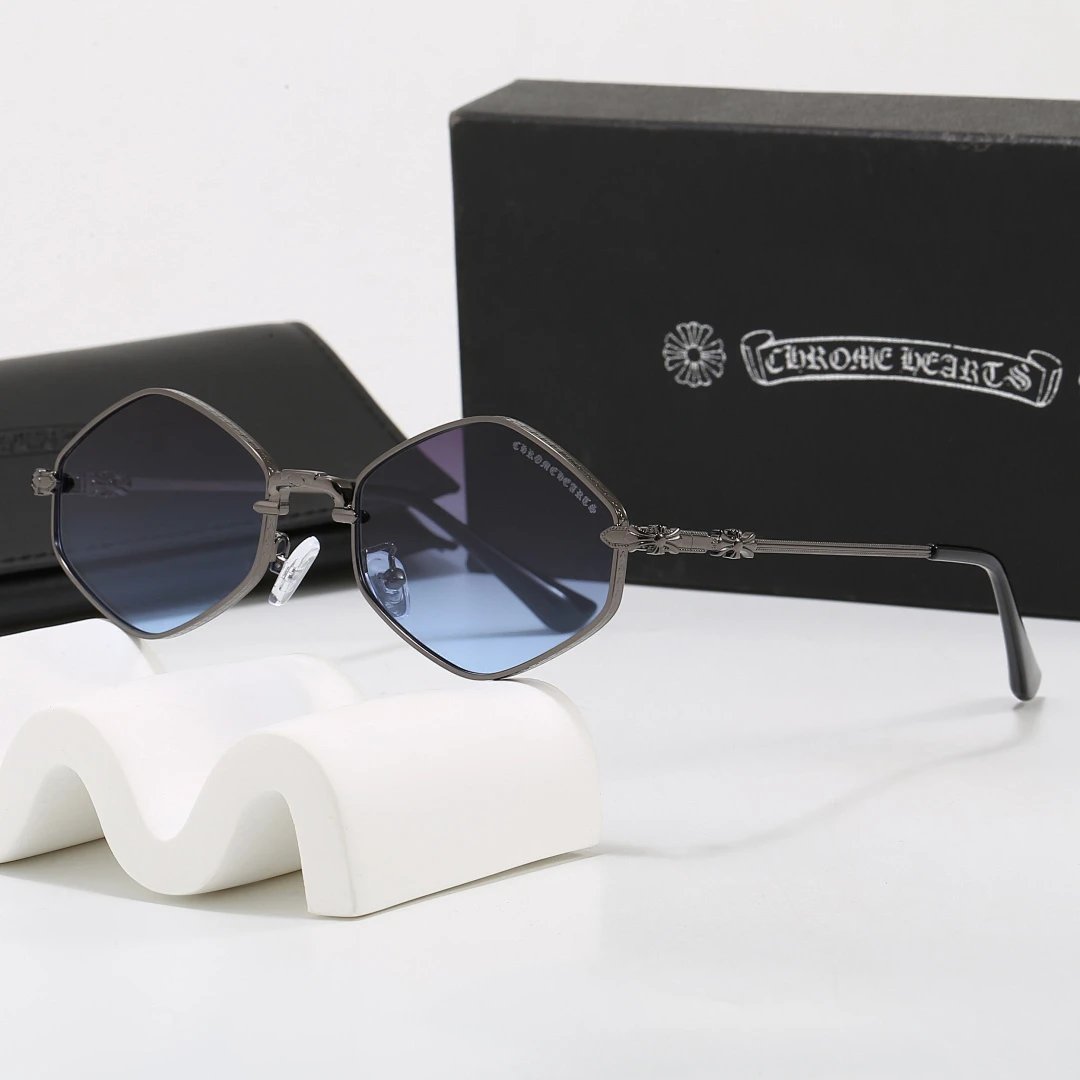 Chrome Hearts Black Tinted Lens Square Sunglasses, Polished Frame Style 04