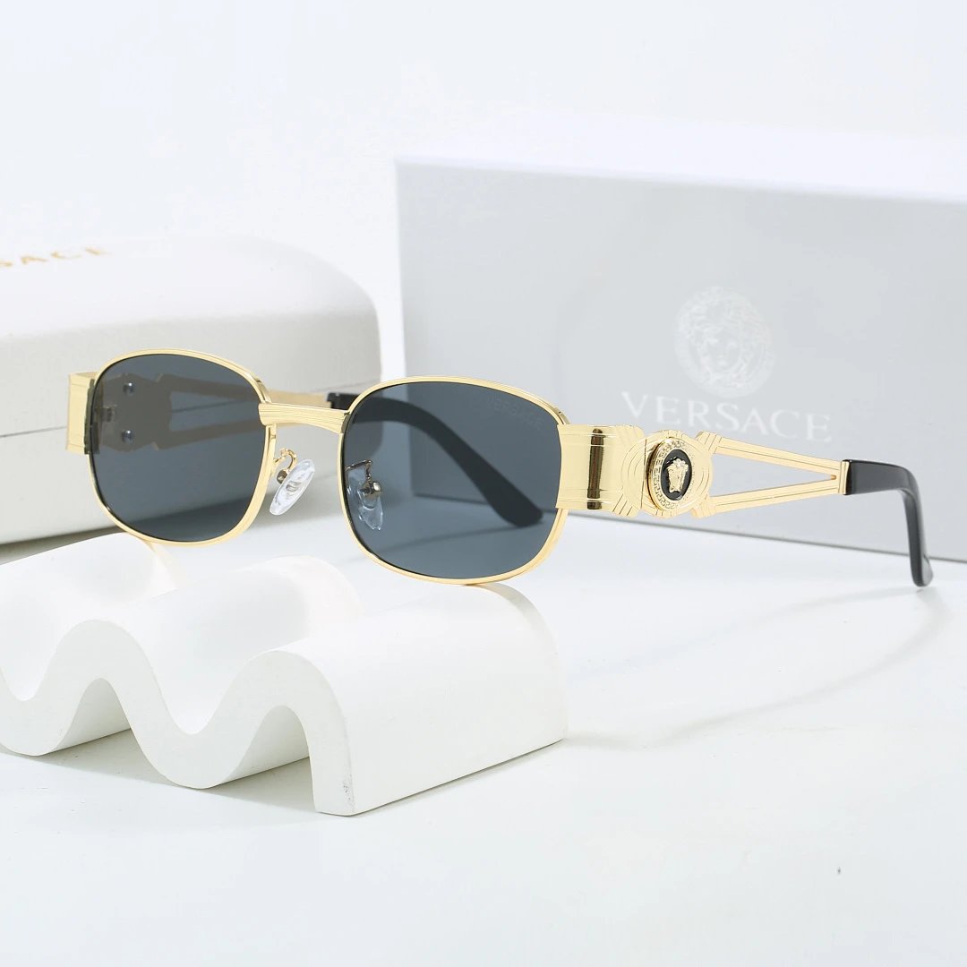 Versace Gray Tinted Lens Square Sunglasses, Polished Frame Style 26